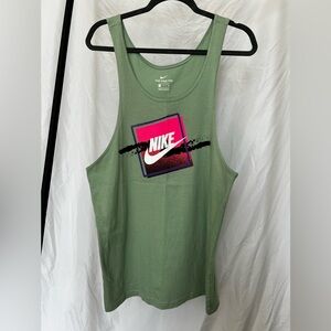 Nike green cut off tank top size small
